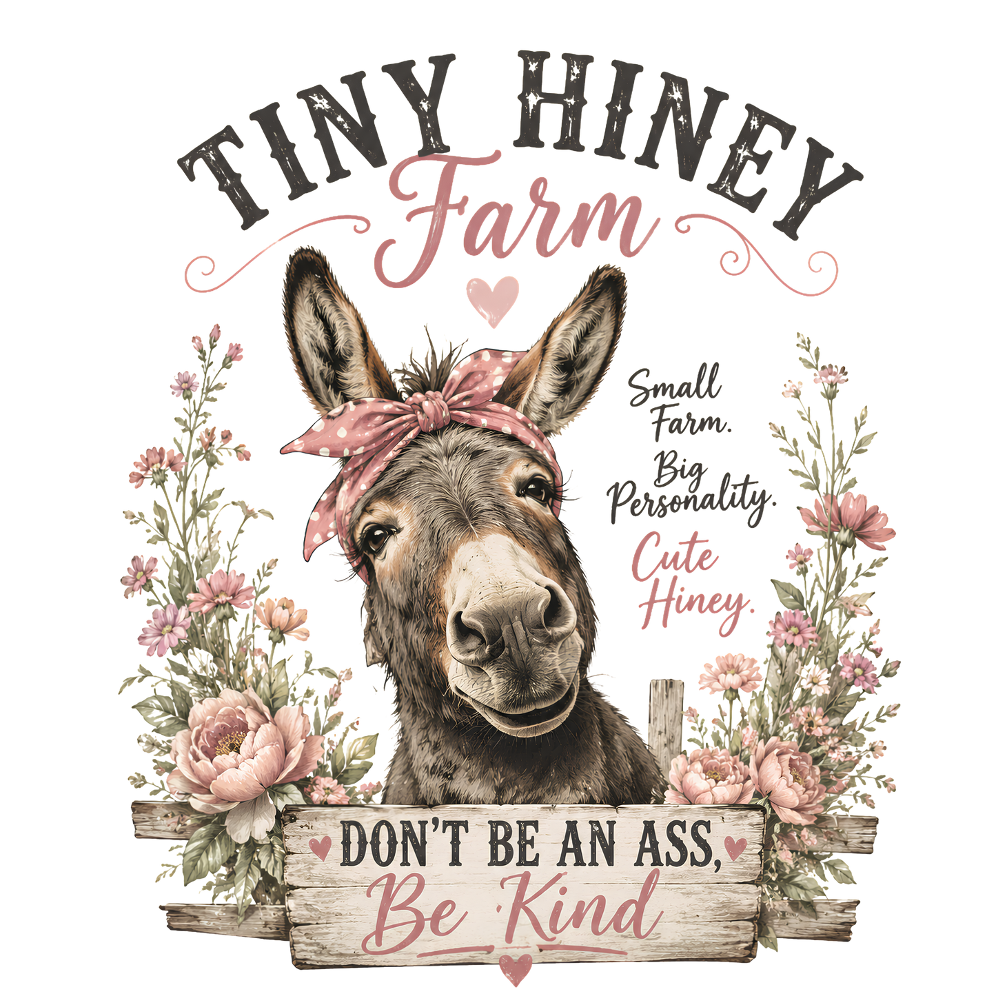 Don't be an Ass | Be Kind | Donkey Shirt | Tiny Hiney Farm