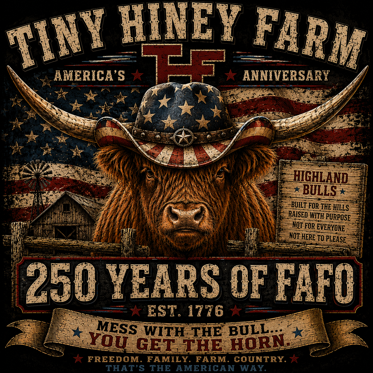 FAFO 250 years | 4th of July shirt | Tiny Hiney Farm